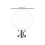 White Fashion Minimalist Globe Outdoor Post Table Lamp Image - 15