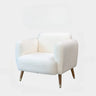 White Faux Cashmere Fixed Back Foam Fill Arm Chair Image - 10