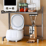 White Fixed Metal Baker's Rack with Microwave Shelf Image - 9