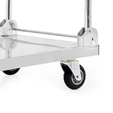 White Flat Stainless-Steel Utility Cart with Wheels Image - 10