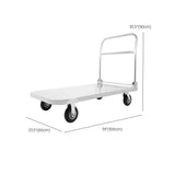 White Flat Stainless-Steel Utility Cart with Wheels Image - 16