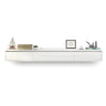 White Floating Mount Rubberwood Drawers TV Stand Image - 3