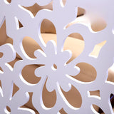 White Floral Wood Translucent Folding Room Divider Image - 4