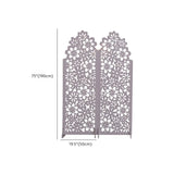 White Floral Wood Translucent Folding Room Divider Image - 11