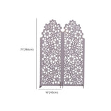 White Floral Wood Translucent Folding Room Divider Image - 13