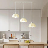 White Flower 3-Light Kitchen Island Hanging Light Image - 3