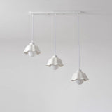 White Flower 3-Light Kitchen Island Hanging Light Image - 4