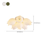 White Flower Shape Semi-Flush Mount Ceiling Lamp 6-Head Image - 19