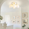 White Flower Shape Semi-Flush Mount Ceiling Lamp 6-Head Image - 5