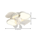 White Flower Shaped 7 Clear Blades Ceiling Fan Light Image - 19