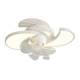 White Flower Shaped 7 Clear Blades Ceiling Fan Light Image - 8