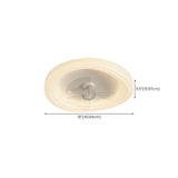 White Flush Mount Simple Dimming Ceiling Fan Light #size