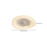 White Flush Mount Simple Dimming Ceiling Fan Light Image - 16