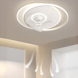 White Flushmount Dimming 3 Blades LED Ceiling Fan Light Image - 8