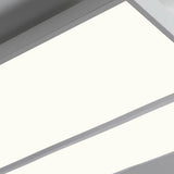 White Folded Rectangle LED Flush Mount Ceiling Light Image - 10