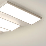 White Folded Rectangle LED Flush Mount Ceiling Light Image - 11