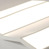 White Folded Rectangle LED Flush Mount Ceiling Light Image - 13