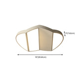 White Folded Rectangle LED Flush Mount Ceiling Light #size