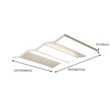 White Folded Rectangle LED Flush Mount Ceiling Light Image - 21