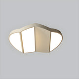 White Folded Rectangle LED Flush Mount Ceiling Light Image - 8