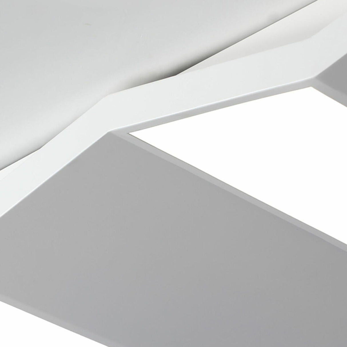 White Folded Rectangle LED Flush Mount Ceiling Light Image - 9