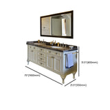 White Free-standing Wood Bathroom Vanity with Cabinet Image - 12