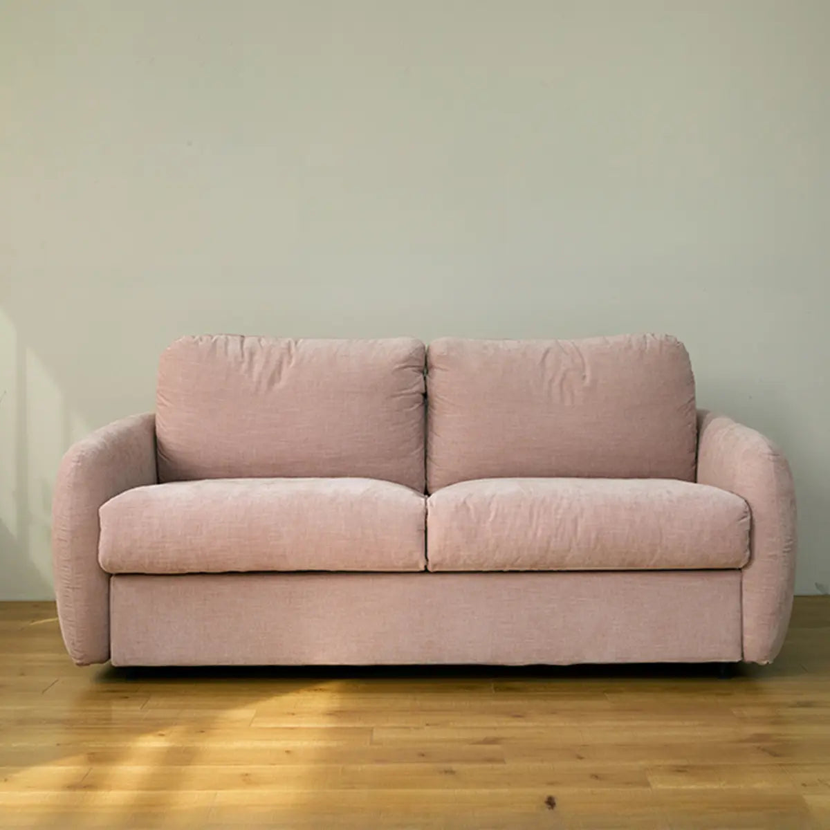 White Full Cushion Back Soft Upholstered Futon Sofa Image - 14