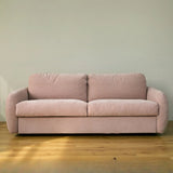 White Full Cushion Back Soft Upholstered Futon Sofa Image - 15