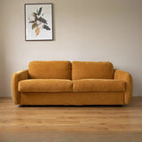 White Full Cushion Back Soft Upholstered Futon Sofa Image - 17