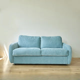 White Full Cushion Back Soft Upholstered Futon Sofa Image - 22