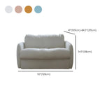 White Full Cushion Back Soft Upholstered Futon Sofa #size