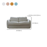 White Full Cushion Back Soft Upholstered Futon Sofa Image - 32