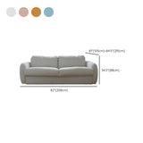 White Full Cushion Back Soft Upholstered Futon Sofa Image - 35