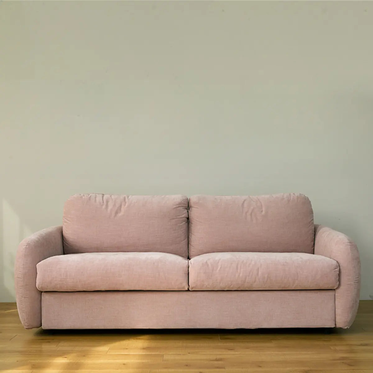 White Full Cushion Back Soft Upholstered Futon Sofa Image - 4