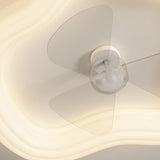 White Geometric Dimming LED Ceiling Fan with Light Image - 13