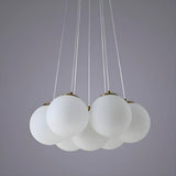 White Glass Living Room Multi-Light Bubble Chandelier Image - 13