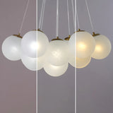 White Glass Living Room Multi-Light Bubble Chandelier Image - 15