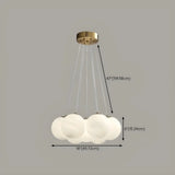 White Glass Living Room Multi-Light Bubble Chandelier #size