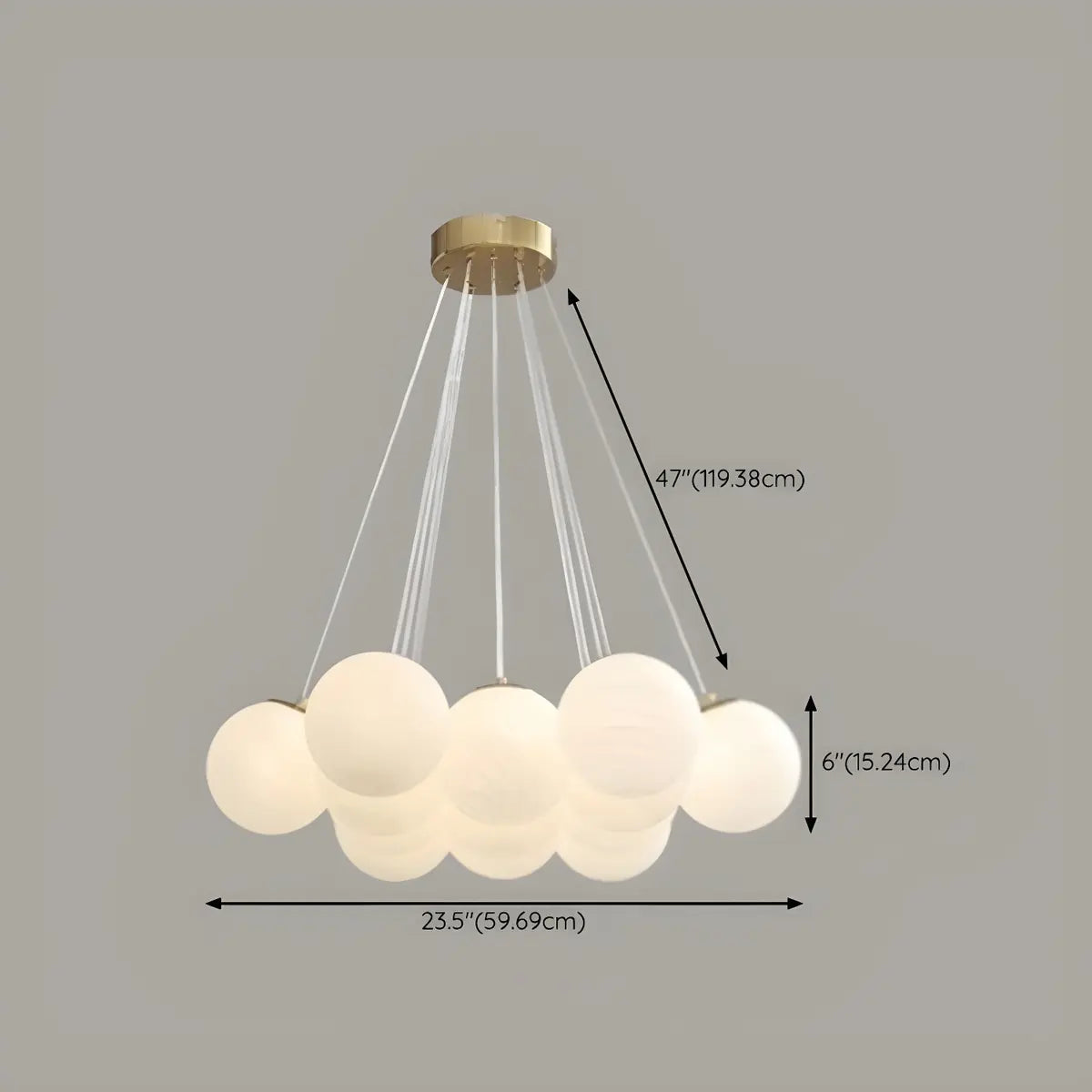 White Glass Living Room Multi-Light Bubble Chandelier Image - 19