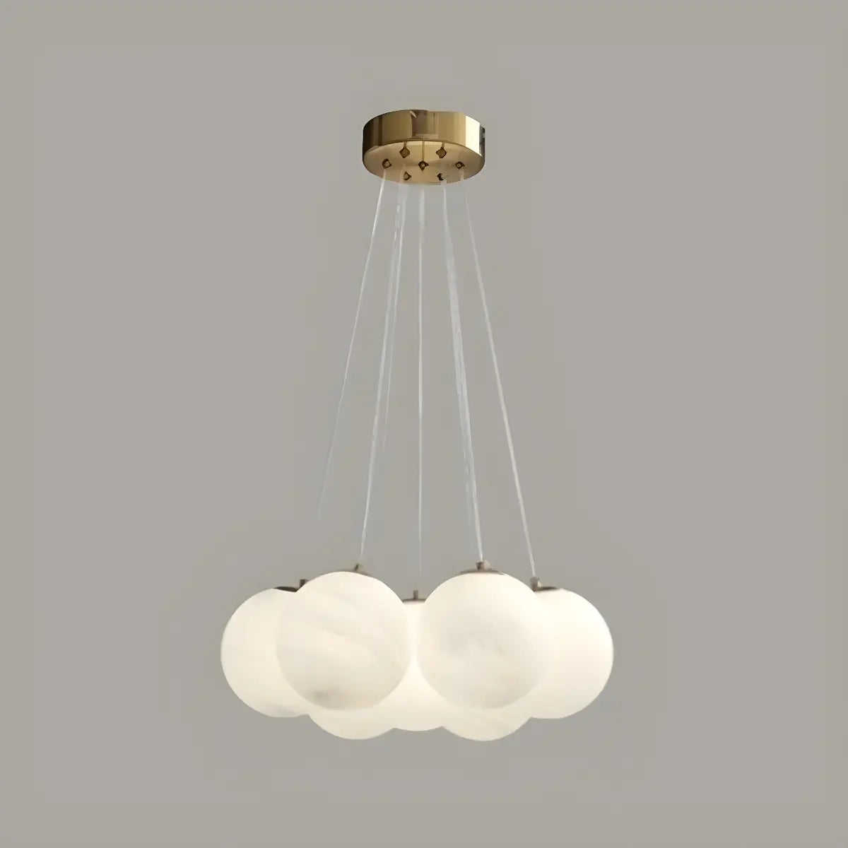 White Glass Living Room Multi-Light Bubble Chandelier Image - 4