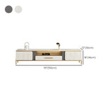 White Glass Open Storage Drawers TV Stand with Legs #size