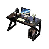 White Glass Rectangular Steel Sledge Gaming Desk Image - 5