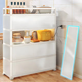 White Glass Shelf Metal Baker's Rack with Cabinets Image - 8