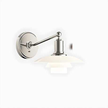 White Glass Tiered Modern LED Wall Light Fixture Image - 2