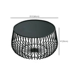 White Glass Top Iron Frame Round Outdoor Coffee Table #size