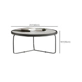 White Glass Top Iron Frame Round Outdoor Coffee Table Image - 21