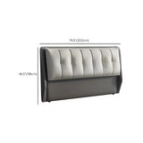 White-Gray Upholstered Wingback Full Size Headboard #size