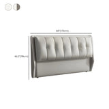 White-Gray Upholstered Wingback Full Size Headboard Image - 12