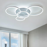 White Halo Ring LED Flush Mount Ceiling Light 5-Light Image - 1