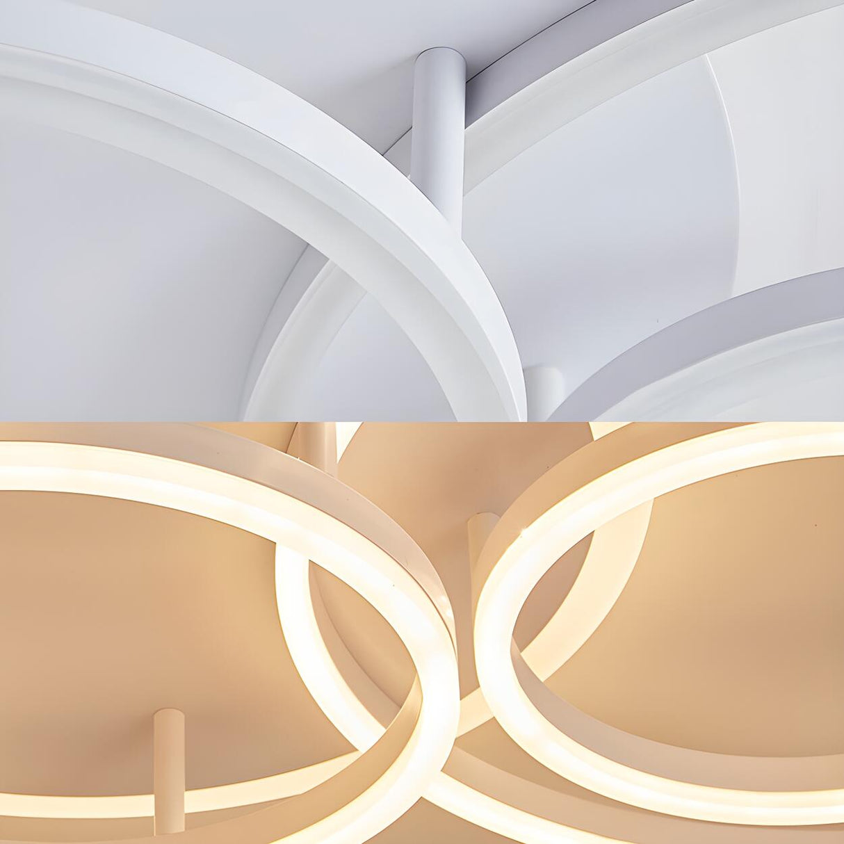 White Halo Ring LED Flush Mount Ceiling Light 5-Light Image - 10